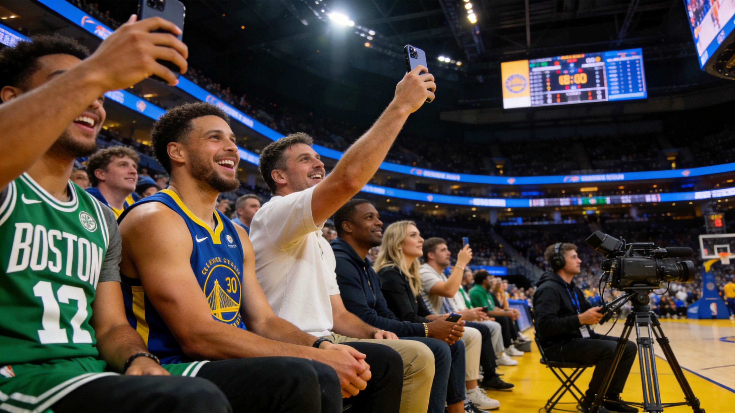 NBA凯尔特人对勇士比赛画面